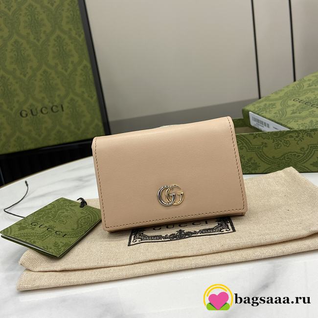 Bagsaaa Gucci GG Marmont card case wallet 790067 beige - 11cm - 1