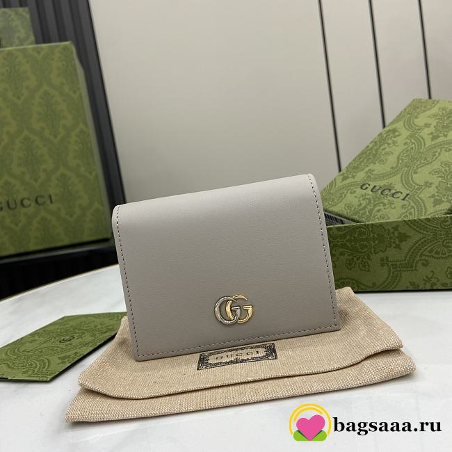 Bagsaaa Gucci GG Marmont card case 790055 gray - 11cm - 1