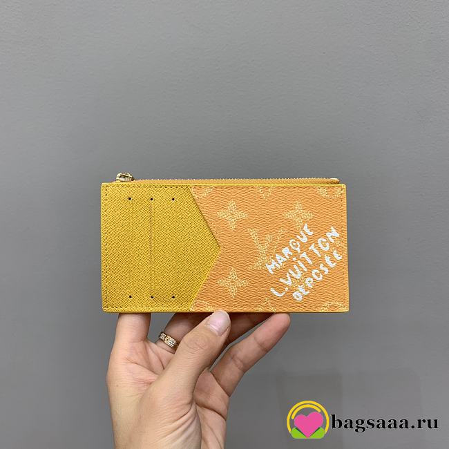 Bagsaaa Louis Vuitton M12660 Coin Card Holder Yellow - 8 x 14.5 x 1 cm - 1