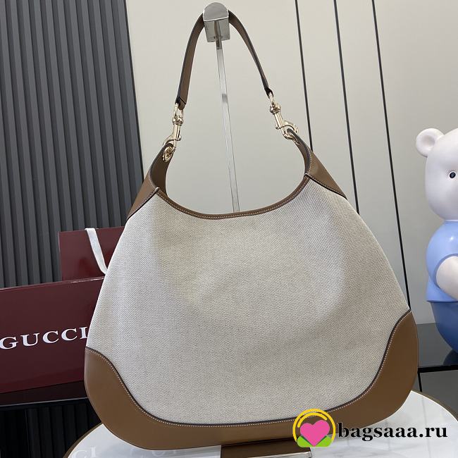 Bagsaaa Gucci B medium shoulder bag 815924 brown & cotton canvas - 49 x 46 x 4cm - 1