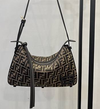 Bagsaaa Simply Fendi Medium Brown FF jacquard fabric bag - 34.5cm