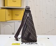 Bagsaaa FF Jacquard Fendi Cono Brown FF jacquard one-shoulder backpack - 38cm - 1