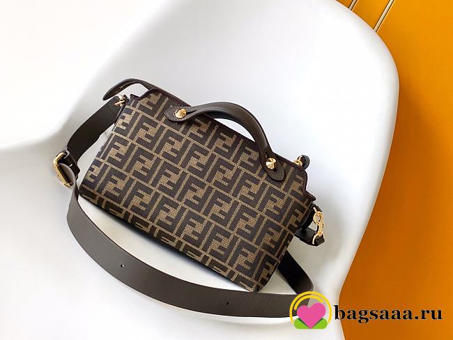 Bagsaaa Fendi By The Way Soft Medium Brown FF jacquard fabric bag - 29cm - 1