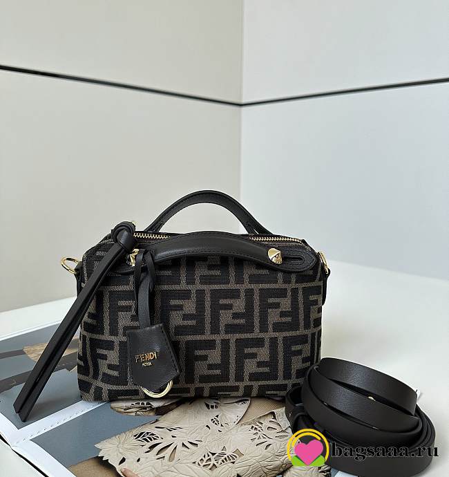 Bagsaaa Fendi By The Way Soft Mini Brown FF jacquard fabric mini bag - 20cm - 1