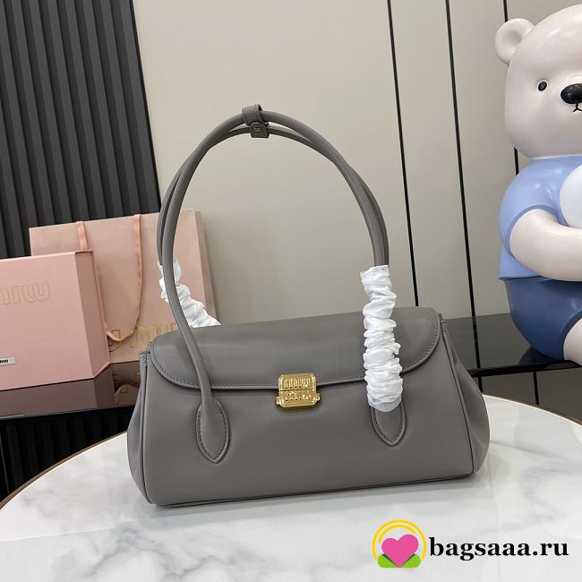 Bagsaaa Miu Miu Leather shoulder bag 5BD265 gray - 28 cm - 1