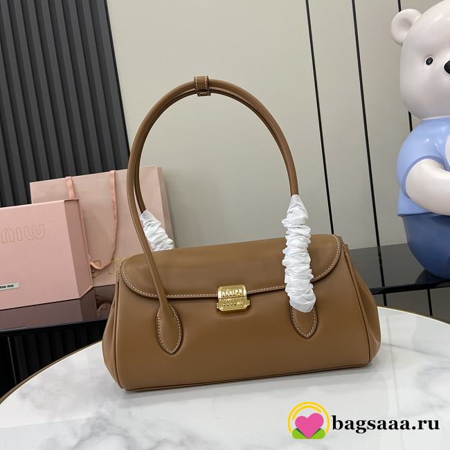 Bagsaaa Miu Miu Leather shoulder bag 5BD265 brown - 28 cm - 1