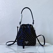 Bagsaaa Prada Re-Nylon mini-bag with studs 1BE067 black - 19.5cm - 1