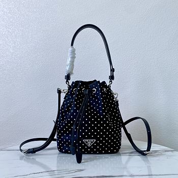 Bagsaaa Prada Re-Nylon mini-bag with studs 1BE067 black - 19.5cm