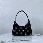 Bagsaaa Prada Re-Edition Re-Nylon mini bag with studs 1BC515 black - 22cm - 2