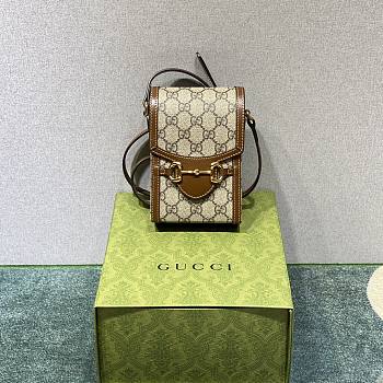 Bagsaaa Gucci Horsebit 1955 mini bag 625615 brown & ebony - 17cm