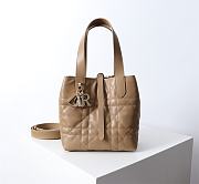 Bagsaaa Small Dior Toujours Vertical Tote Bag Brown Macrocannage Calfskin - 16 x 18 x 12 cm - 1