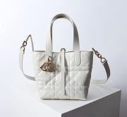 Bagsaaa Small Dior Toujours Vertical Tote Bag Latte Macrocannage Calfskin - 16 x 18 x 12 cm - 4