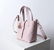 Bagsaaa Small Dior Toujours Vertical Tote Bag Pink Macrocannage Calfskin - 16 x 18 x 12 cm - 4