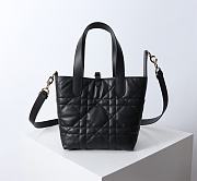 Bagsaaa Small Dior Toujours Vertical Tote Bag Black Macrocannage Calfskin - 16 x 18 x 12 cm - 2