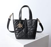 Bagsaaa Small Dior Toujours Vertical Tote Bag Black Macrocannage Calfskin - 16 x 18 x 12 cm - 4