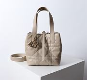 Bagsaaa Small Dior Toujours Vertical Tote Bag Beige Macrocannage Calfskin - 16 x 18 x 12 cm - 1