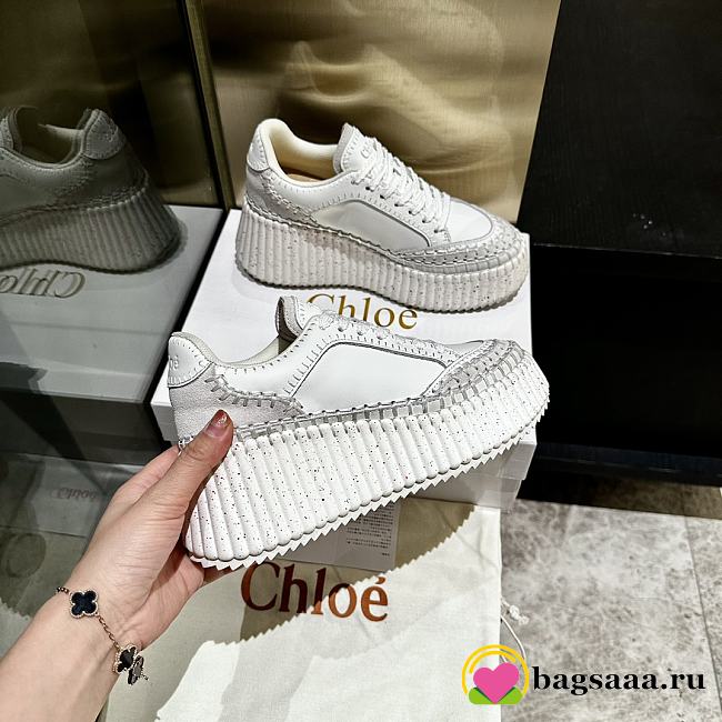 Bagsaaa Chloé Nama wedge sneaker white - 1