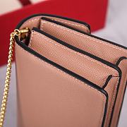 Bagsaaa Vlogo Signature Grainy Calfskin Wallet With Chain Rose Cannelle - 20cm - 4