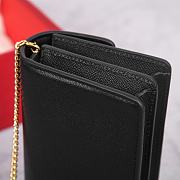 Bagsaaa Vlogo Signature Grainy Calfskin Wallet With Chain Black - 20cm - 4