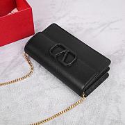 Bagsaaa Vlogo Signature Grainy Calfskin Wallet With Chain Black - 20cm - 3