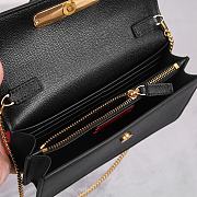 Bagsaaa Vlogo Signature Grainy Calfskin Wallet With Chain Black - 20cm - 2