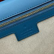 Bagsaaa Gucci Blondie medium top handle bag ‎815719 blue suede - 32 x 17 x 10cm - 2