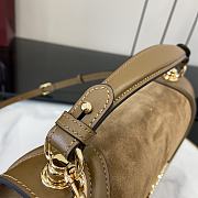 Bagsaaa Gucci Blondie medium top handle bag ‎815719 brown suede - 32 x 17 x 10cm - 4