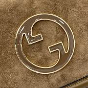 Bagsaaa Gucci Blondie medium top handle bag ‎815719 brown suede - 32 x 17 x 10cm - 3