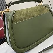 Bagsaaa Gucci Blondie medium top handle bag ‎815719 green suede - 32 x 17 x 10cm - 4