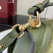 Bagsaaa Gucci Blondie medium top handle bag ‎815719 green suede - 32 x 17 x 10cm - 3