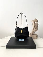 Bagsaaa Prada Cleo brushed leather shoulder bag with clasp closure 1BC169 black - 22cm - 1