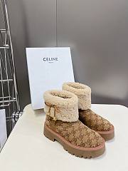 Bagsaaa Celine Bulky Cropped Triomphe Boot In Suede Stamped Calfskin And Shearling - 1