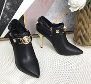 Bagsaaa Versace Black Leather Medusa Ankle Length Booties - 2