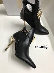 Bagsaaa Versace Black Leather Medusa Head Ankle Booties - 2