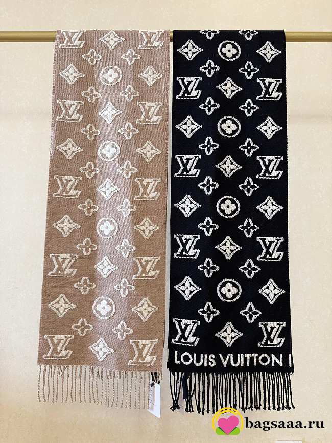 Bagsaaa LV 3D Scarf Black/Beige - 220 x 34 cm - 1