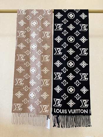 Bagsaaa LV 3D Scarf Black/Beige - 220 x 34 cm