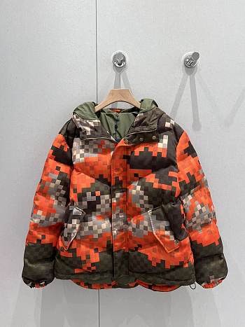 Bagsaaa Louis Vuitton Printed Puffer Jacket Orange