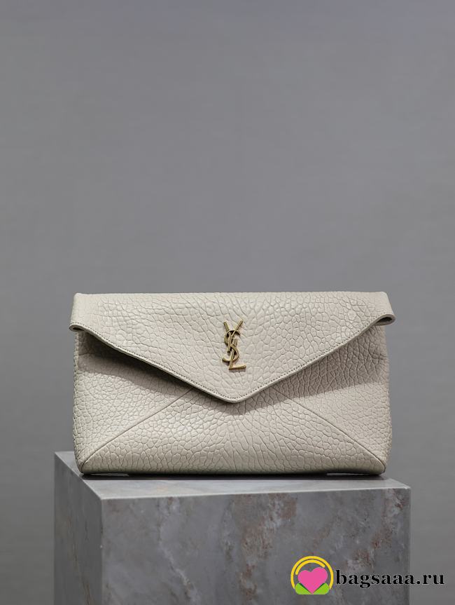 Bagsaaa Cassandre large envelope pouch in lambskin 769307 white - 29.5cm - 1