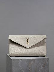 Bagsaaa Cassandre large envelope pouch in lambskin 769307 white - 29.5cm - 1