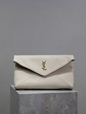 Bagsaaa Cassandre large envelope pouch in lambskin 769307 white - 29.5cm