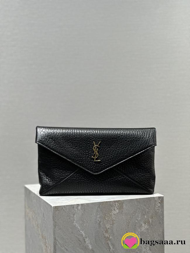 Bagsaaa Cassandre large envelope pouch in lambskin 769307 black - 29.5cm - 1