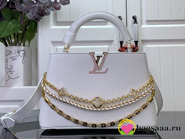 Bagsaaa Louis Vuitton M12279 Capucines BB White Silver Sea - 27cm - 1