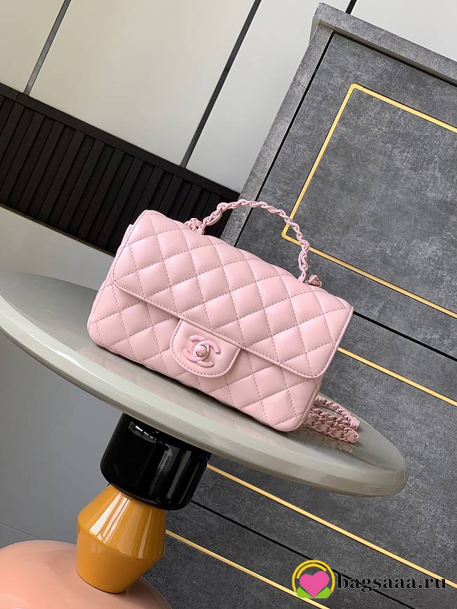 Bagsaaa Chanel Mini Flap Bag with Top Handle AS5243 Light Pink - 20cm - 1