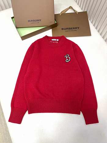 Bagsaaa Burberry B Snake Wool Cashmere Sweater Red