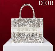 Bagsaaa Medium Dior Book Tote Latte Embroidery with Gold-Tone Millefiori Unicorn Motif - 36 x 27.5 x 16.5 cm - 1