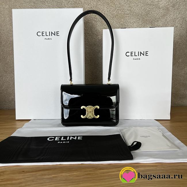 Bagsaaa Teen Garance Bag In Bicolour Patent Calfskin Black - 18.5 x 13.5 x 7 CM - 1