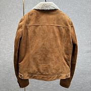 Bagsaaa Tom Ford Brown Suede Shearling Trimmed Trucker Jacket - 2