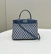 Bagsaaa Fendi Peekaboo Mini Tote Bag Blue & White - 23cm - 1