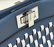 Bagsaaa Fendi Peekaboo Mini Tote Bag Blue & White - 23cm - 4