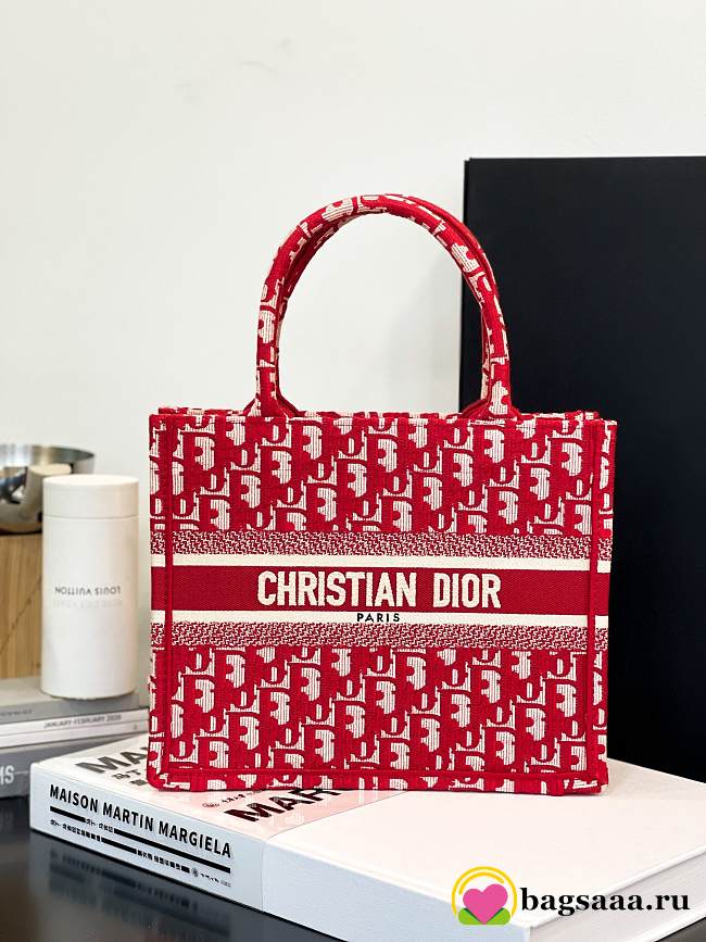 Bagsaaa Dior Red Small Oblique Book Tote - 27cm - 1